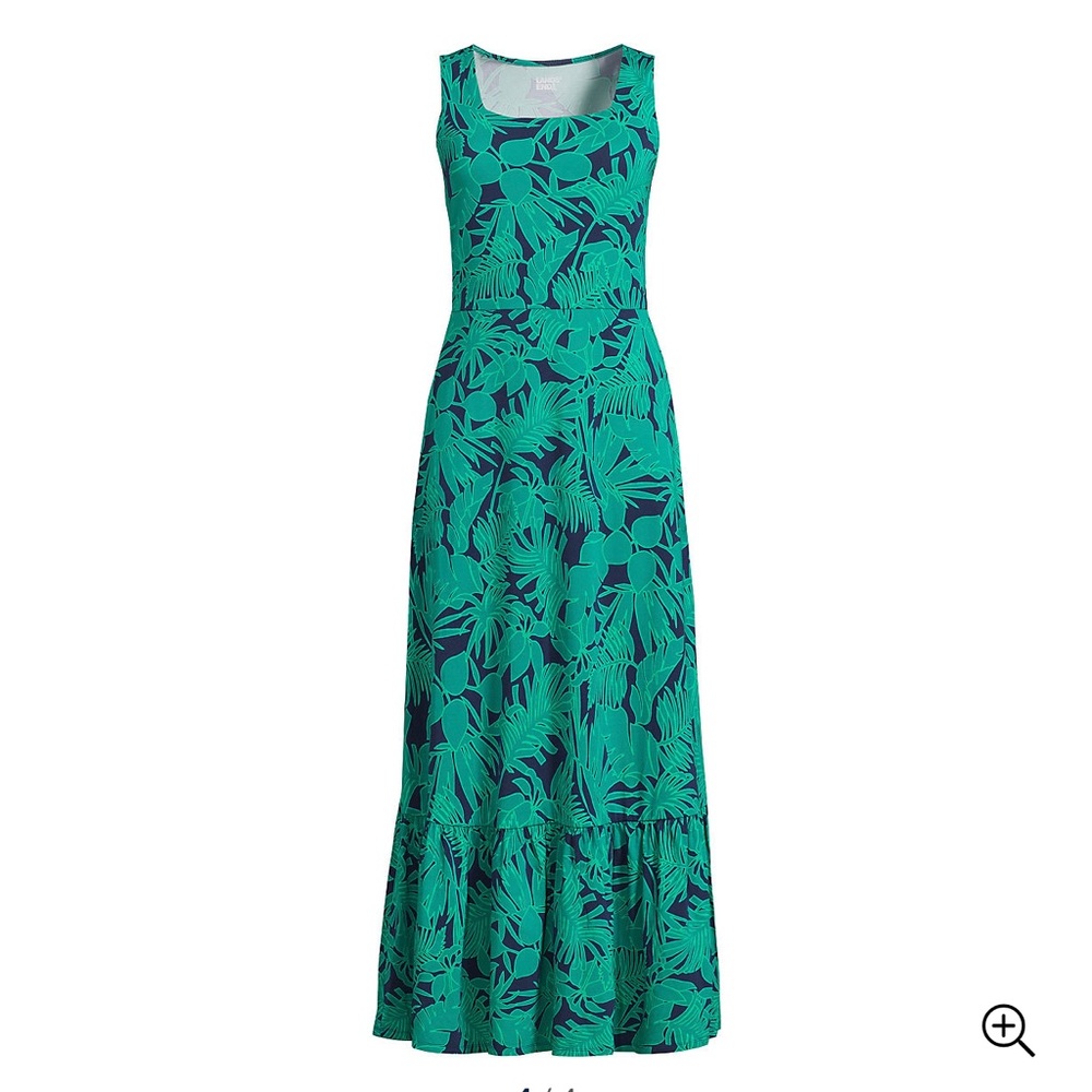 NWT Lands’ End Women’s square neck tiered maxi dress